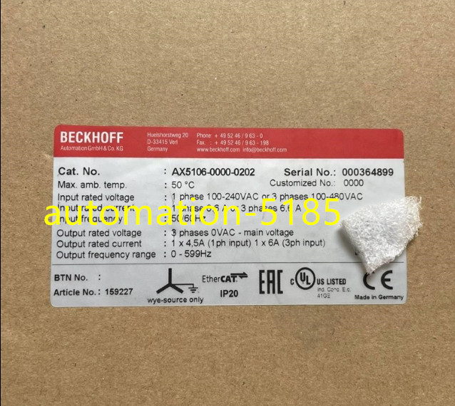 1PCS BECKHOFF AX5106-0000-0202 servo drive new fedex or DHL