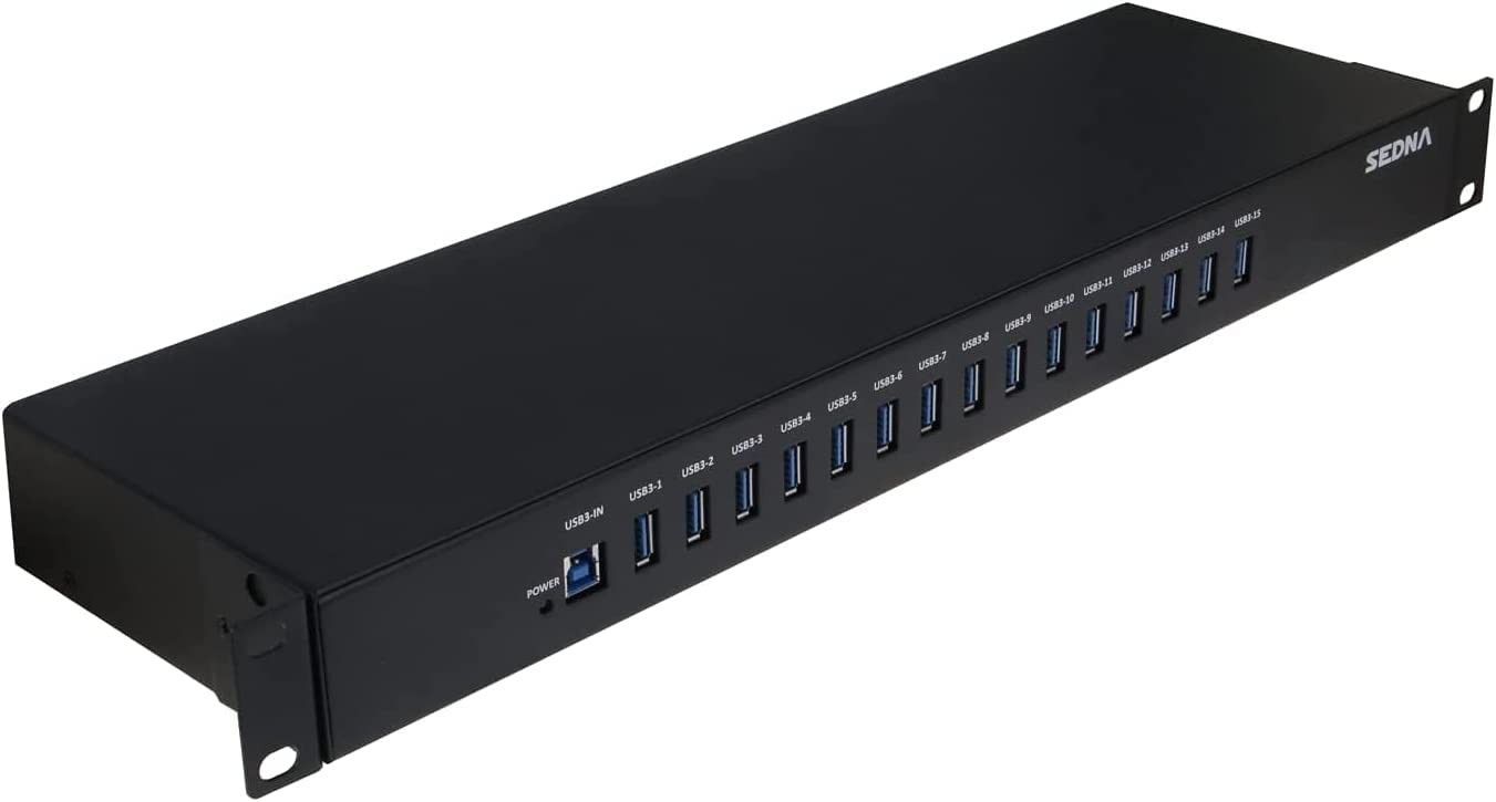 SEDNA - 15 Port USB 3.1 Gen I Hub ( 5Gbps ) - 19 Inch 1U Rack Mount