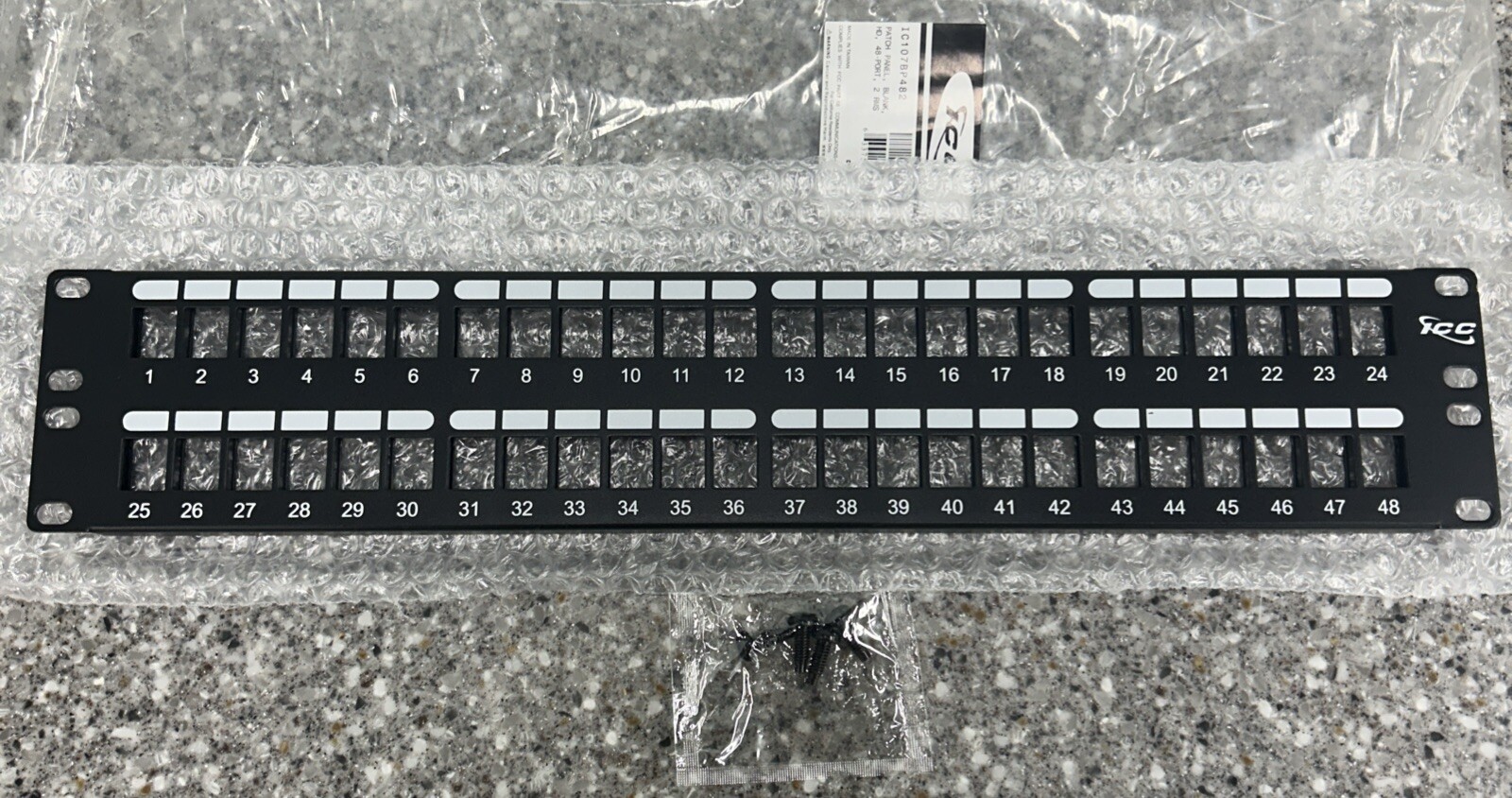Icc IC107BP482 Patch Panel, Blank, Hd, 48-port, 2 Rms