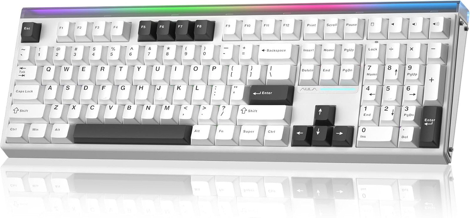 Wireless Mechanical Keyboard With Silent Switches And Number Pad Rgb H108