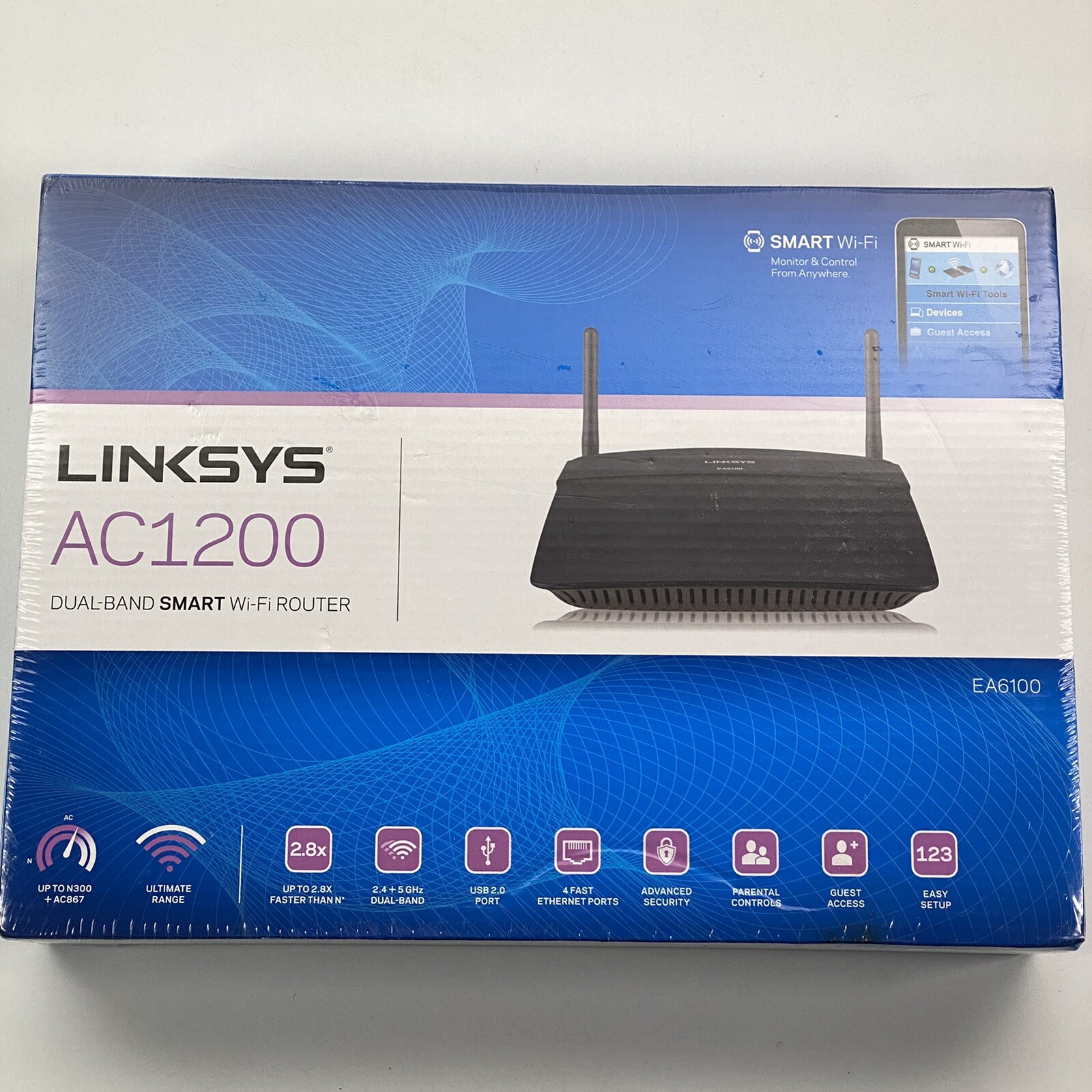 Linksys EA6100-VV Dual-Band Wireless AC1200 Smart Wi-Fi Router Sealed New