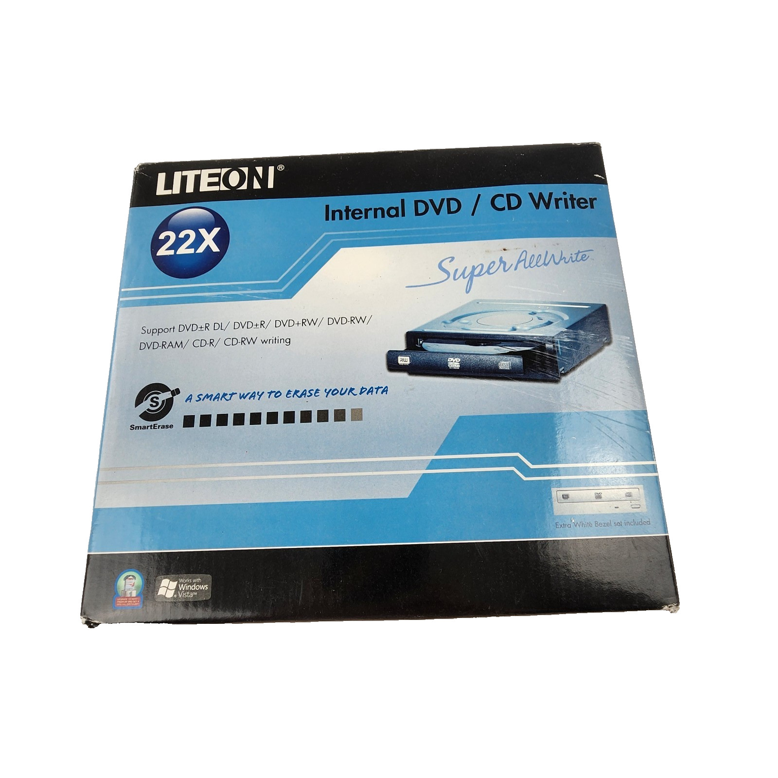 Lite-On 22X Internal DVD CD Writer Super AllWrite SmartErase Drive Boxed