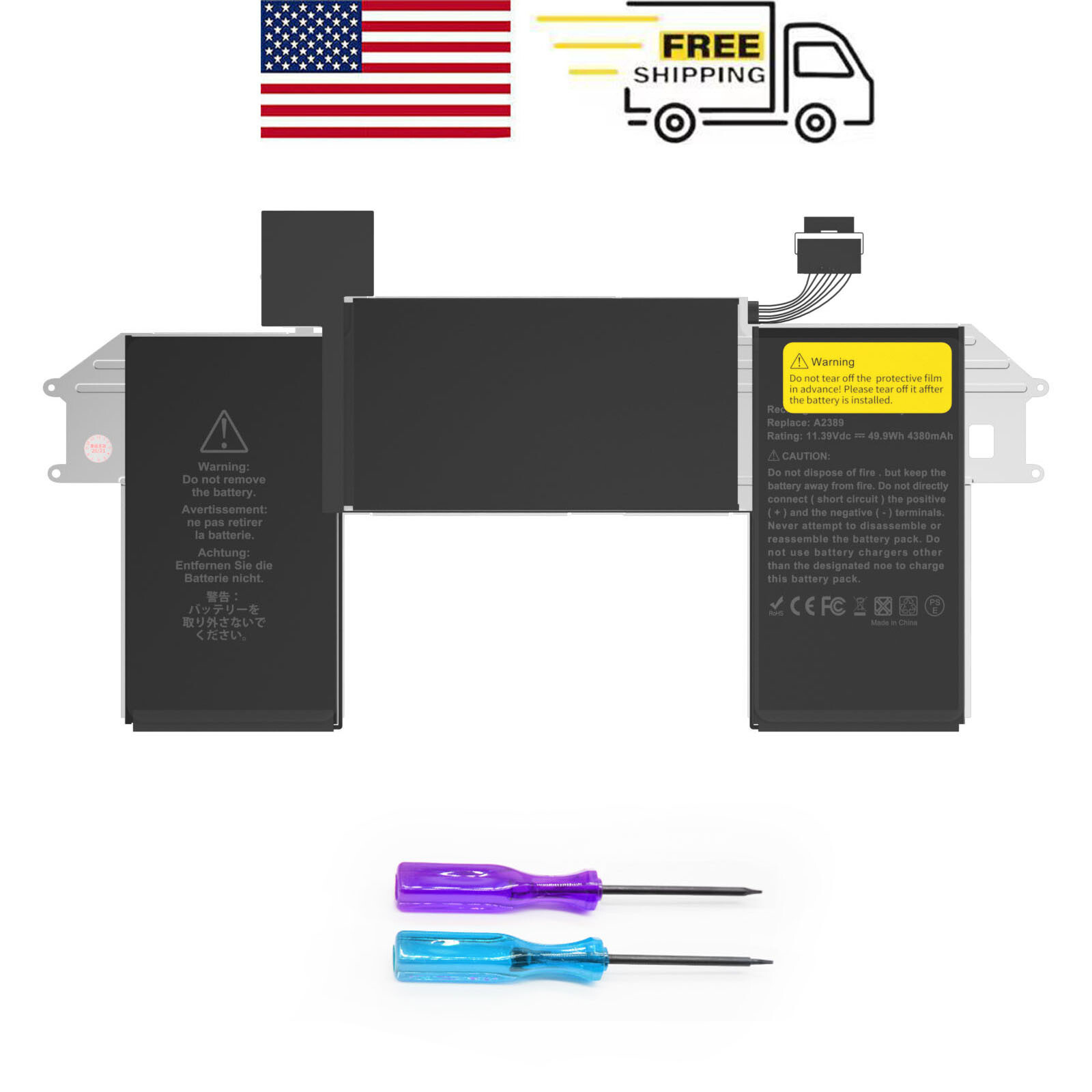 A2389 A2337 BATTERY FOR APPLE MACBOOK AIR 13" INCH AIR M1 2020 EMC 3598 55WH