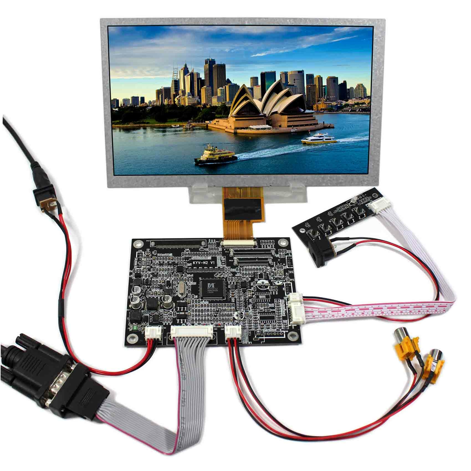 VGA AV Reversing LCD Controller Board  8inch LCD Screen ZJ080NA-08A 1024x600 LCD