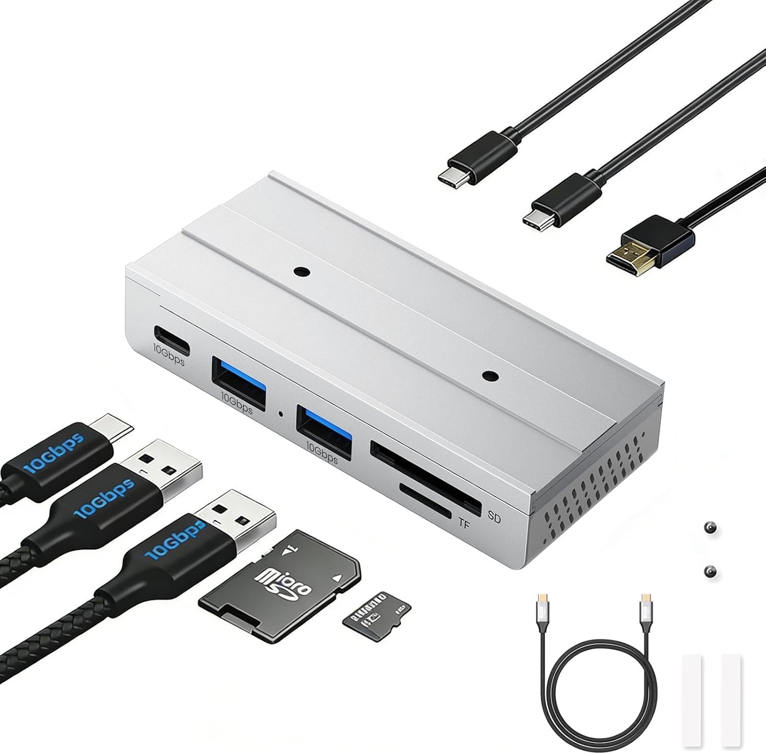 7-in-1 Magnetic USB C Hub 4K HDMI 100W PD 10Gbps SD TF for MacBook Laptop