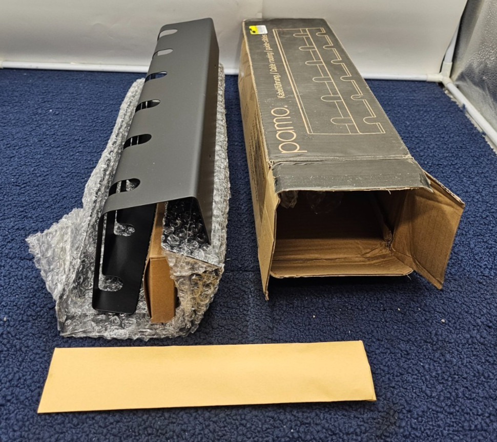 (QTY 2) Pamo P-05-001 Cable Management Under Desk For Easy Mounting - Black