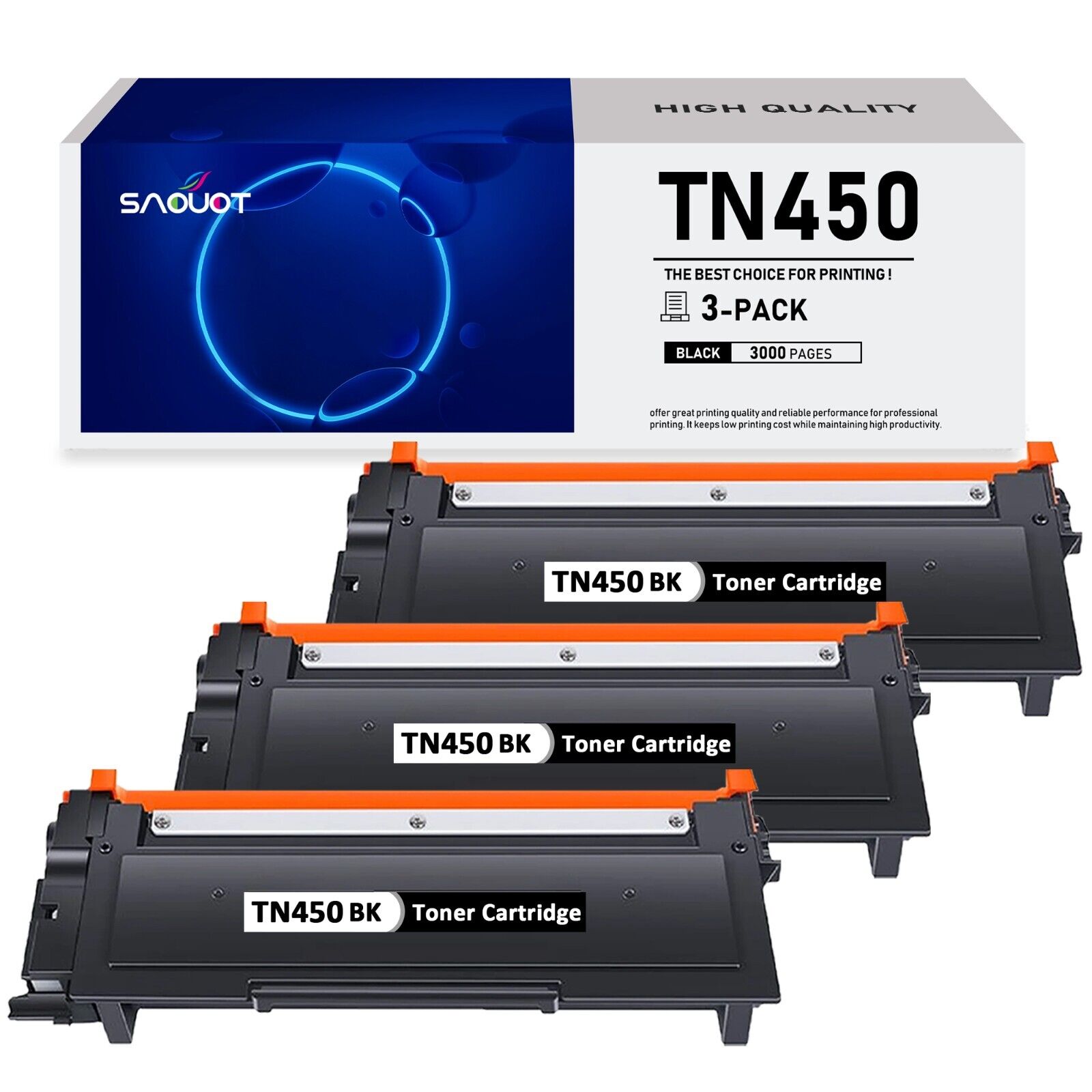 TN450 Toner Cartridge Replacement for Brother HL-2270DW 2280DW 2230 2240