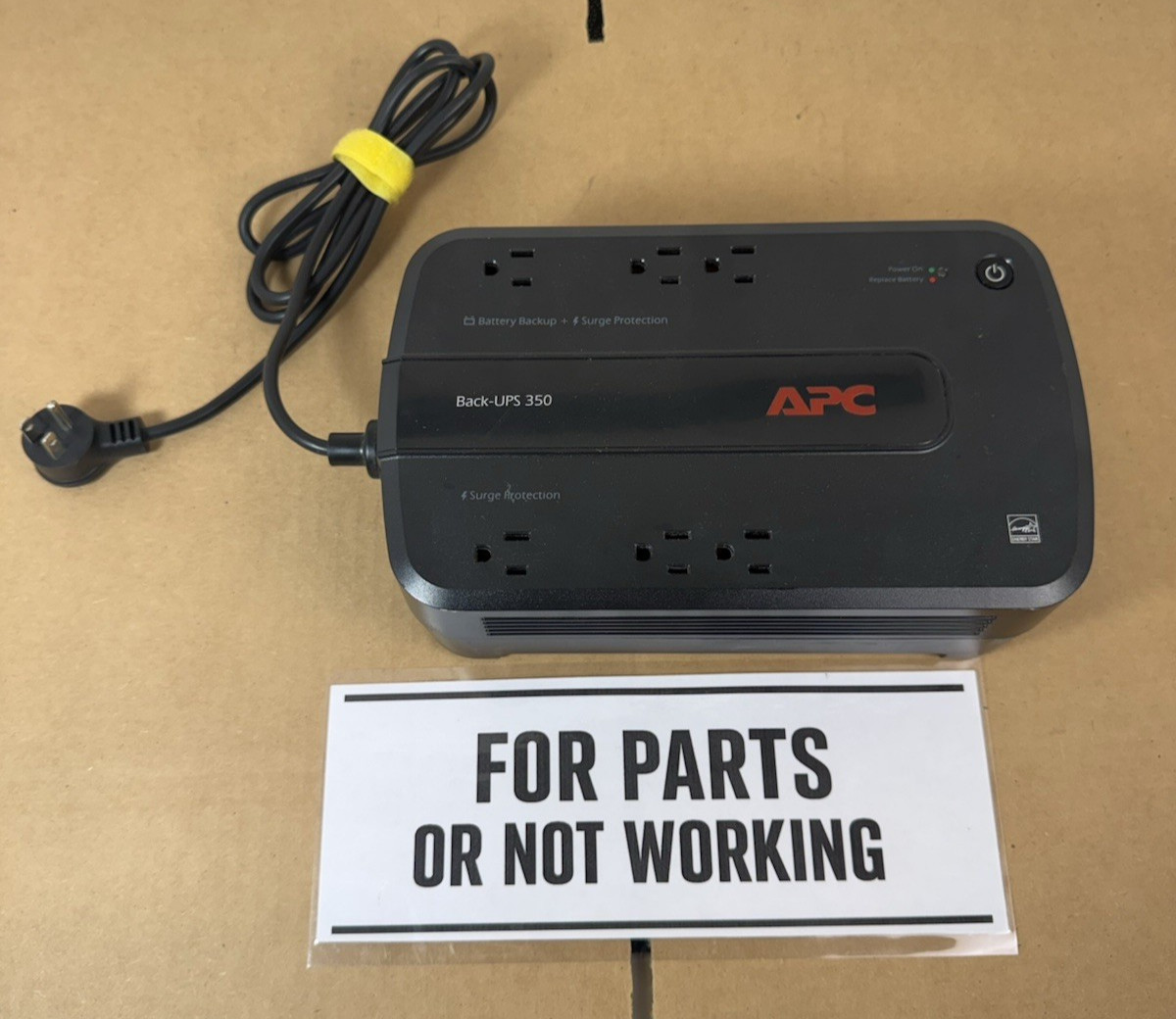 APC Back-UPS 350 BE350G 350VA 200W UPS [Needs Battery] FOR PARTS OR NOT WORKING