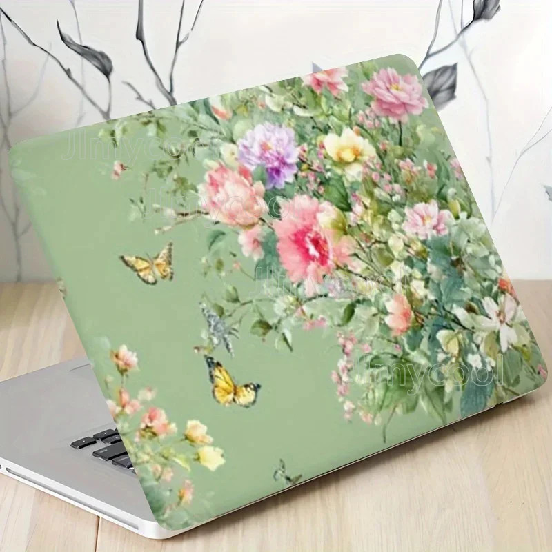 2PCS Flower Butterfly Scratch Resistant Laptop Protective Cover Sticker