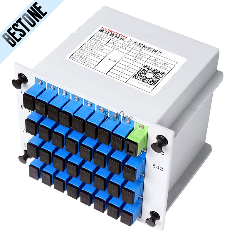 SC UPC 1x32 1:32 1 to 32 PLC Fiber Optical Splitter SM FTTH CATV Optic Splitter