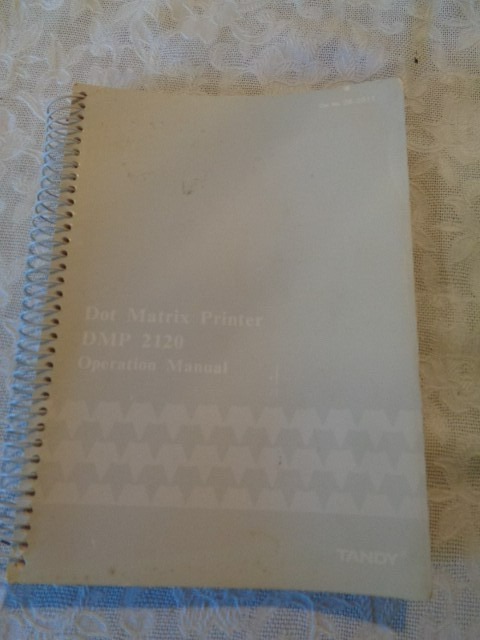 Tandy DOT Matrix Printer DMP 2120 Operation Manual - Catalog No. 26-2811