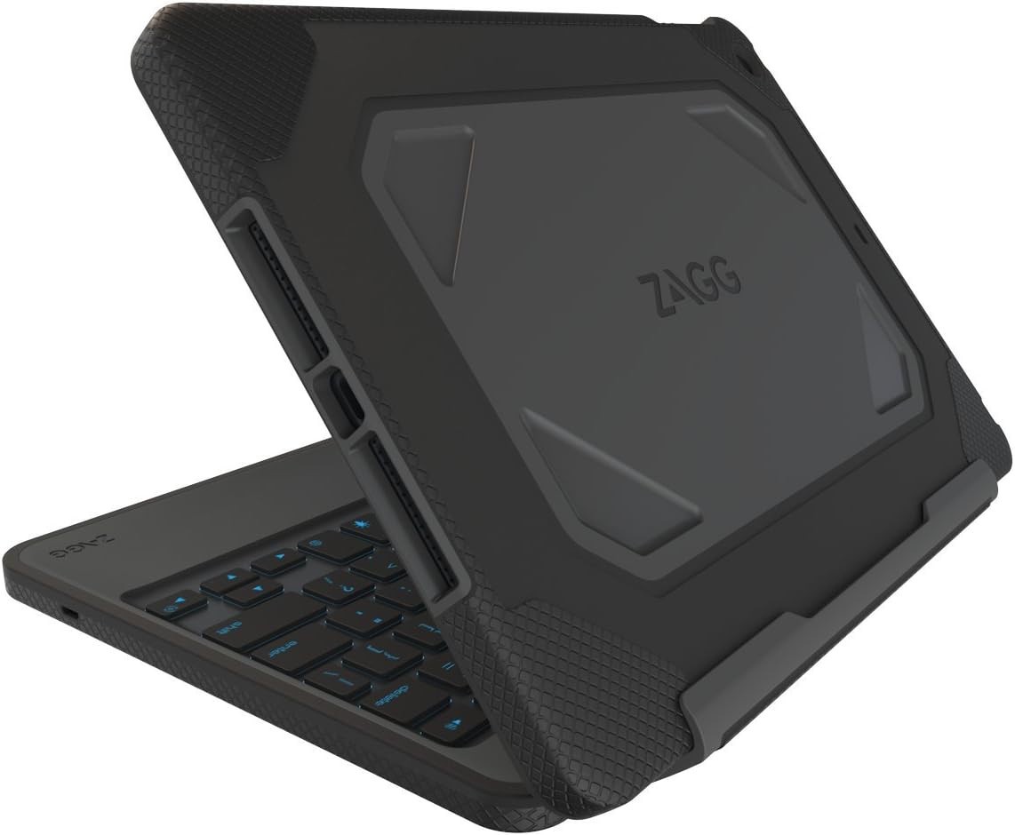 ZAGG Rugged Book Case, Hinged with Detachable Backlit Keyboard for iPad Air