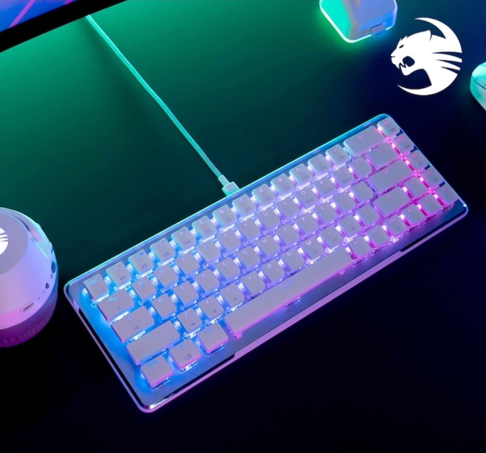 ROCCAT Vulcan II Mini Mechanical Gaming Keyboard - White, US English