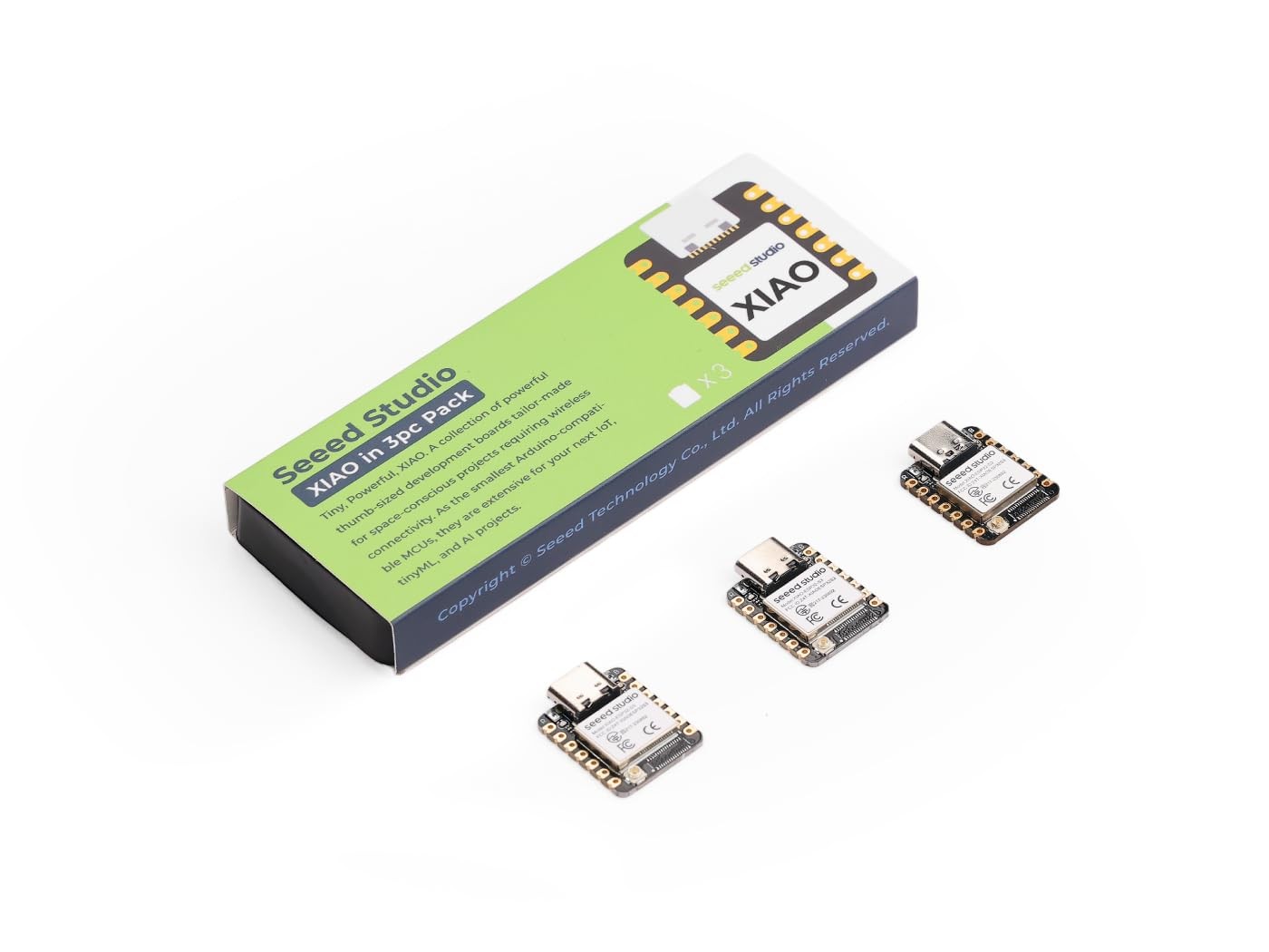 XIAO ESP32S3 3PCS Pack- 2.4GHz WiFi, BLE 5.0, 8MB PSRAM, 3PCS,