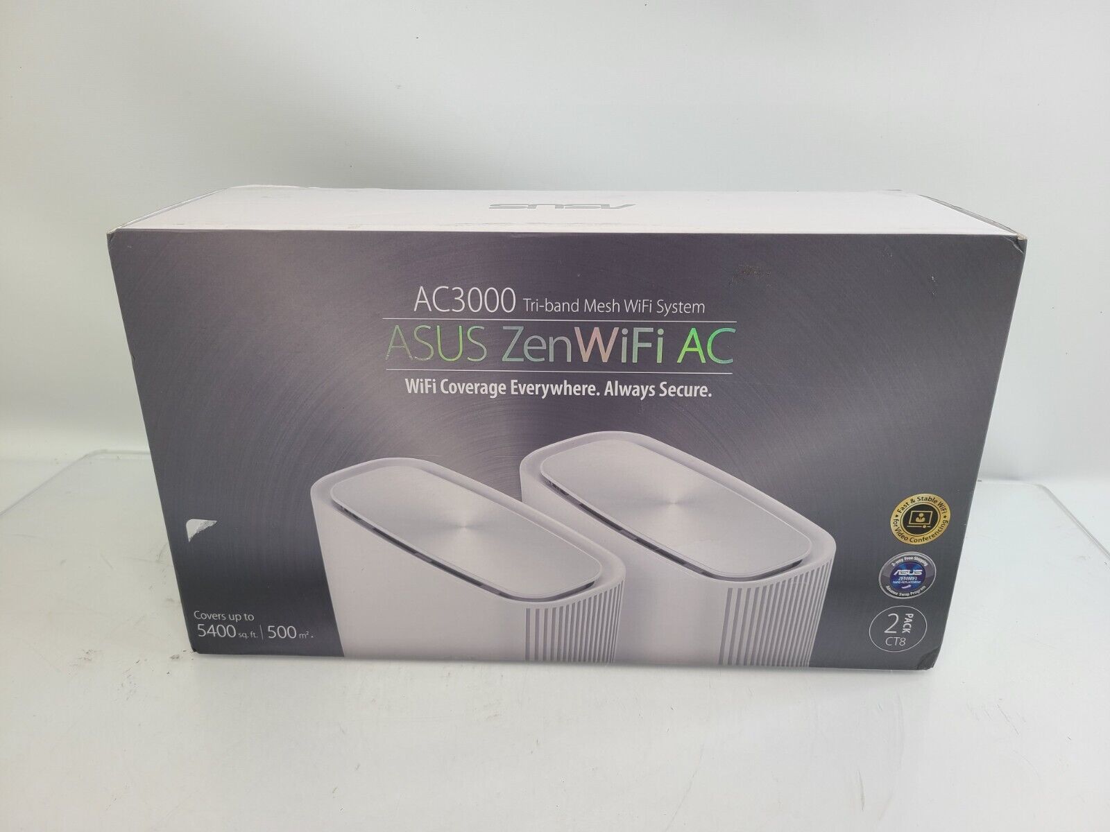 ASUS ZenWiFi AC Whole-Home Tri-Band ZenWiFi AC White 5,400 sqft AC3000 CT8 2Pack