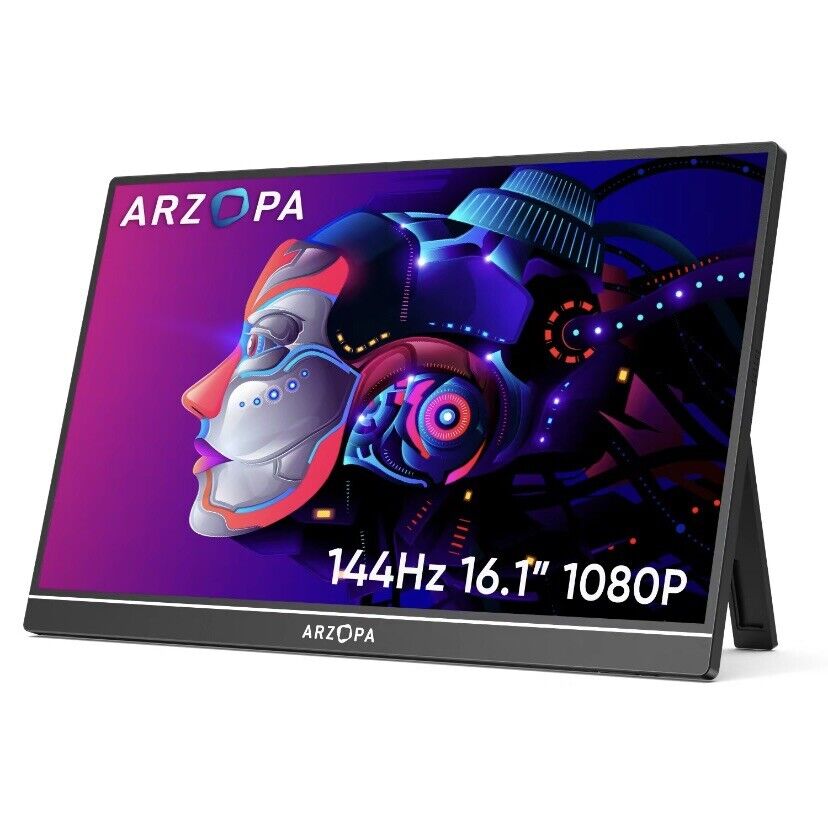 ARZOPA 16.1” 144Hz Portable Gaming Monitor sRGB 1080PFHD Portable Monitor HDR
