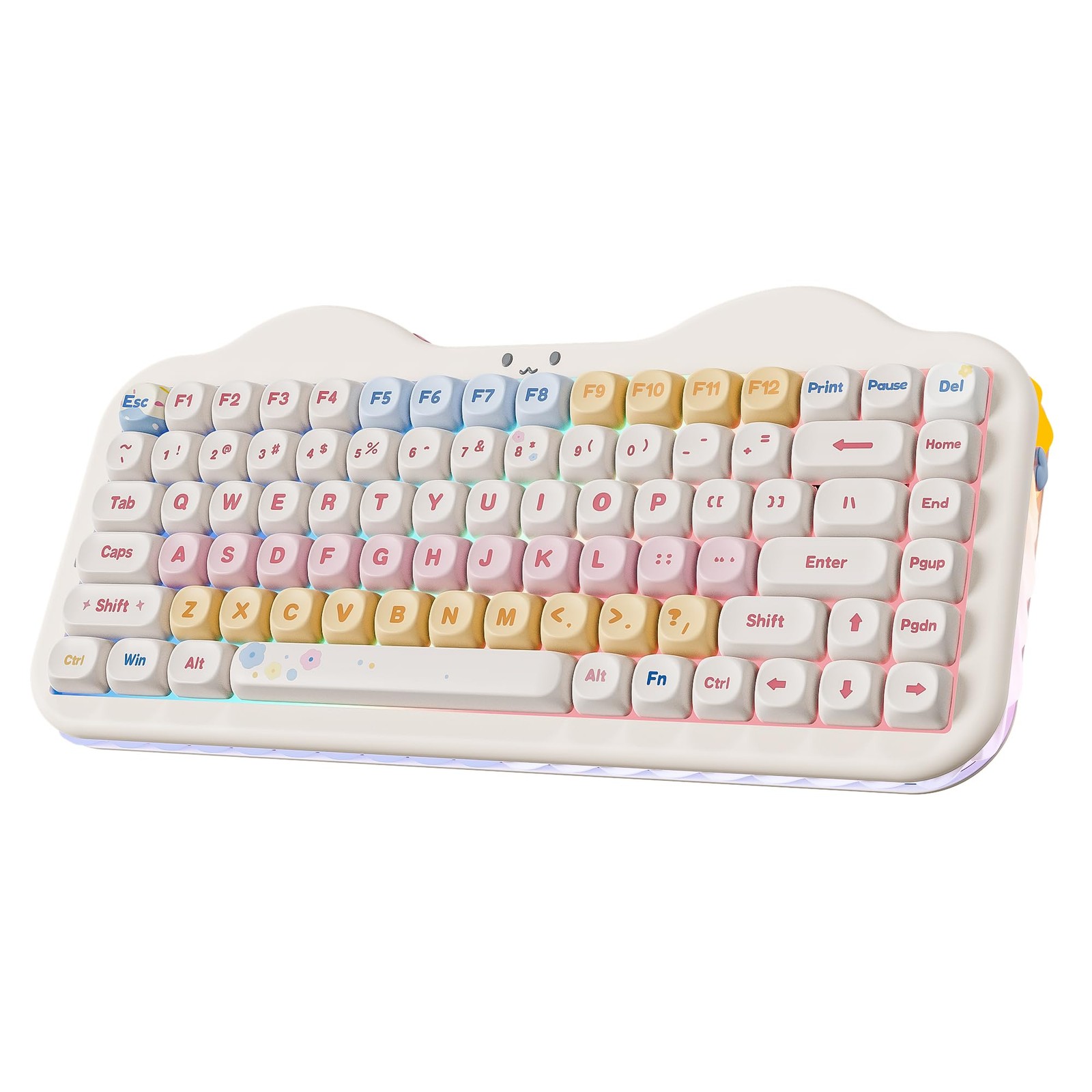 C75 Cute 75% Wireless Mechanical Keyboard (Beige, Candy Switch)