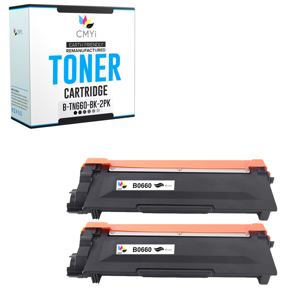 2PK CMYi Compatible TN660 Black Printer Toner Cartridge fits Brother DCP-L2540DN