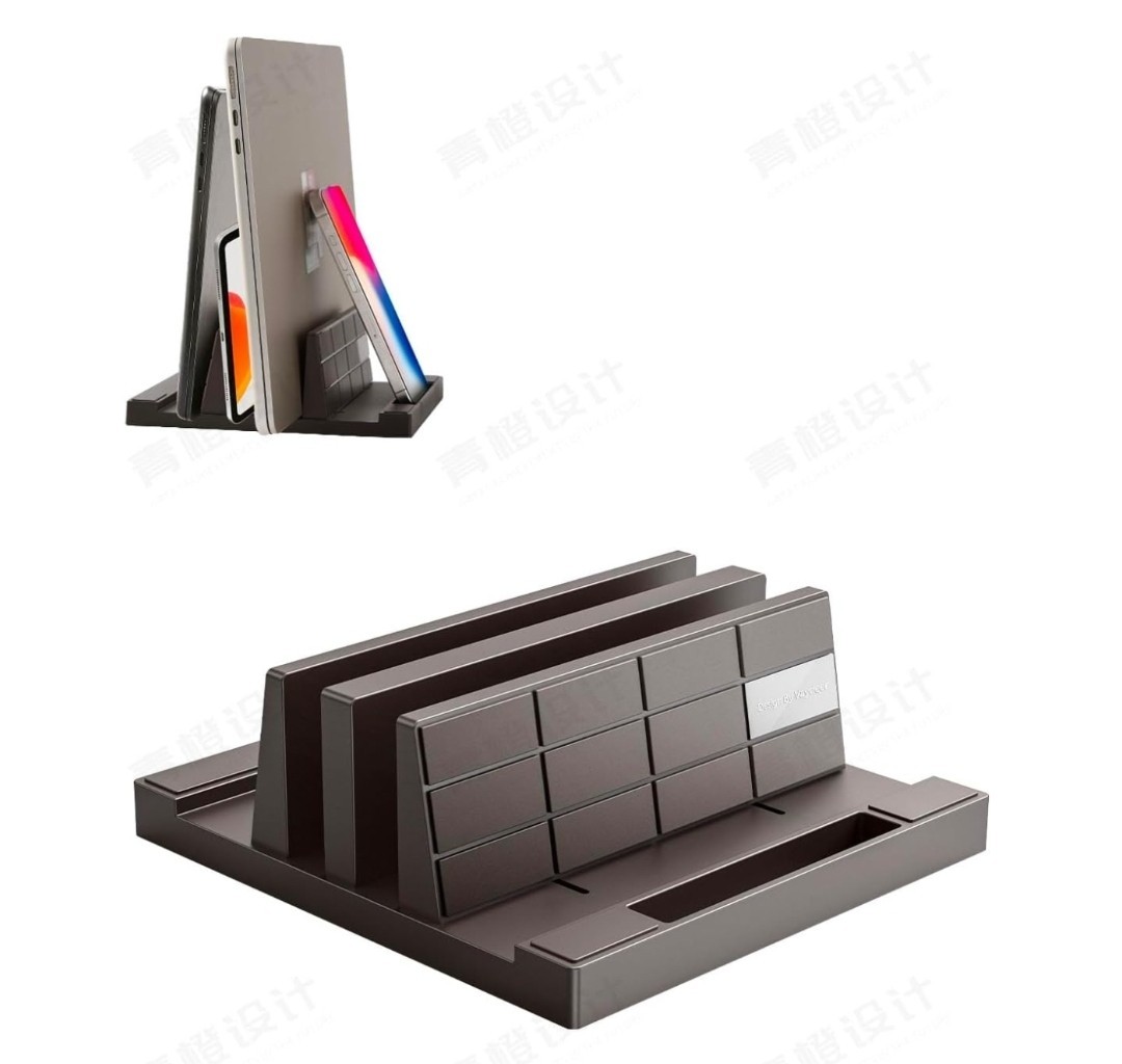 Vertical Laptop Stand Desktop Holder Adjustable Dock Size 4-in-1 Design Plastic
