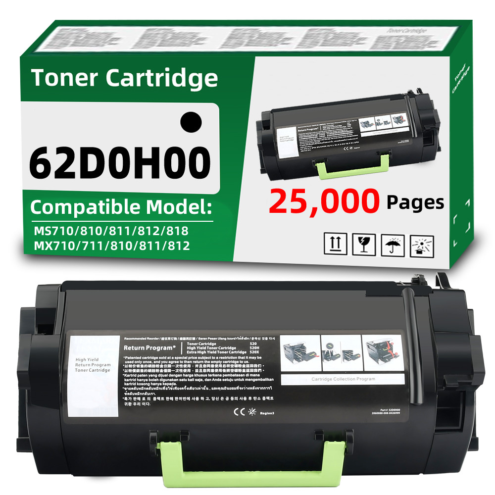 62D0H00 Toner Cartridge Compatible for Lexmark MX710 MX711 MX718  MX810 MX812