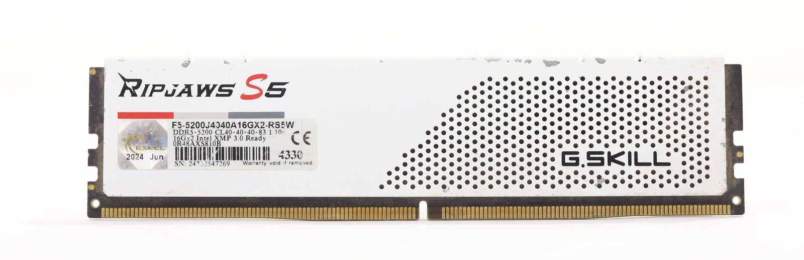 G.Skill Ripjaws S5 16GB DDR5-5200MHz Desktop Memory P/N: F5-5200J4040A16GX2-RS5W