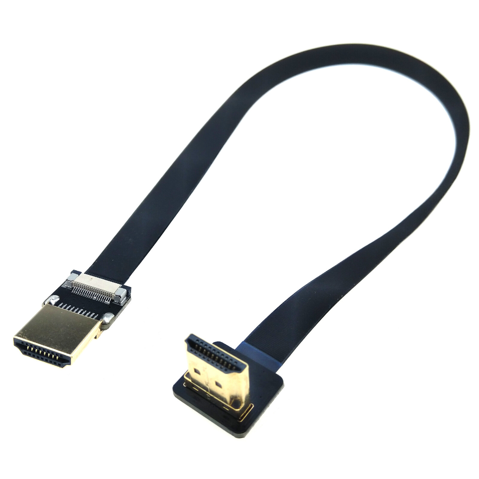 HDMI Flex Cable Angled to Straight Male 4K 1080P FPV Camera Video 40cm Soft Wire