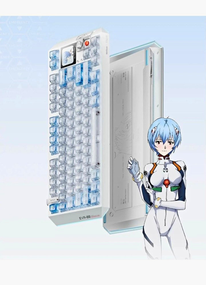 MelGeek Centauri-80 EVA-00 Compact Wired Backlit Keyboard White/Blue/Clear