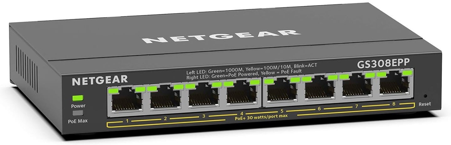 NETGEAR GS308EPP 8-Port Gigabit Ethernet PoE+ Smart Managed Pl - GS308EPP-100NAS