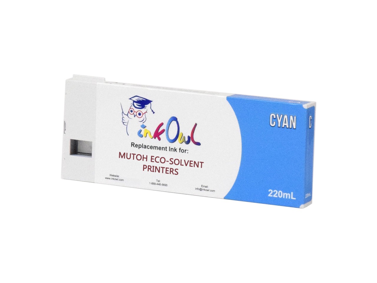 220ml InkOwl CYAN Compatible Cartridge for Mutoh ValueJet Eco-Ultra Printers