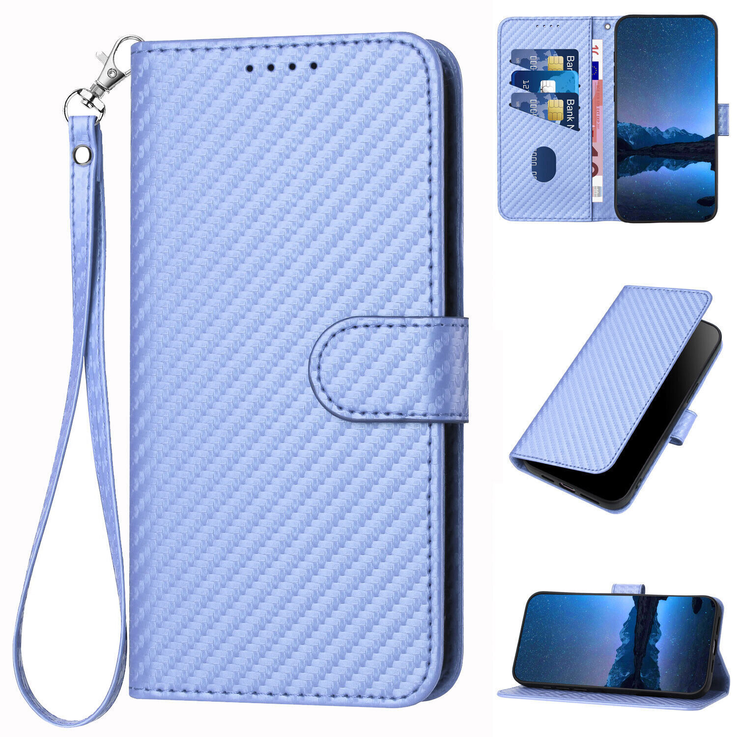 Fiber Leather Card Wallet Cover  Case For A10 A12 A20 A30 A20E A22 A05 A41 A35