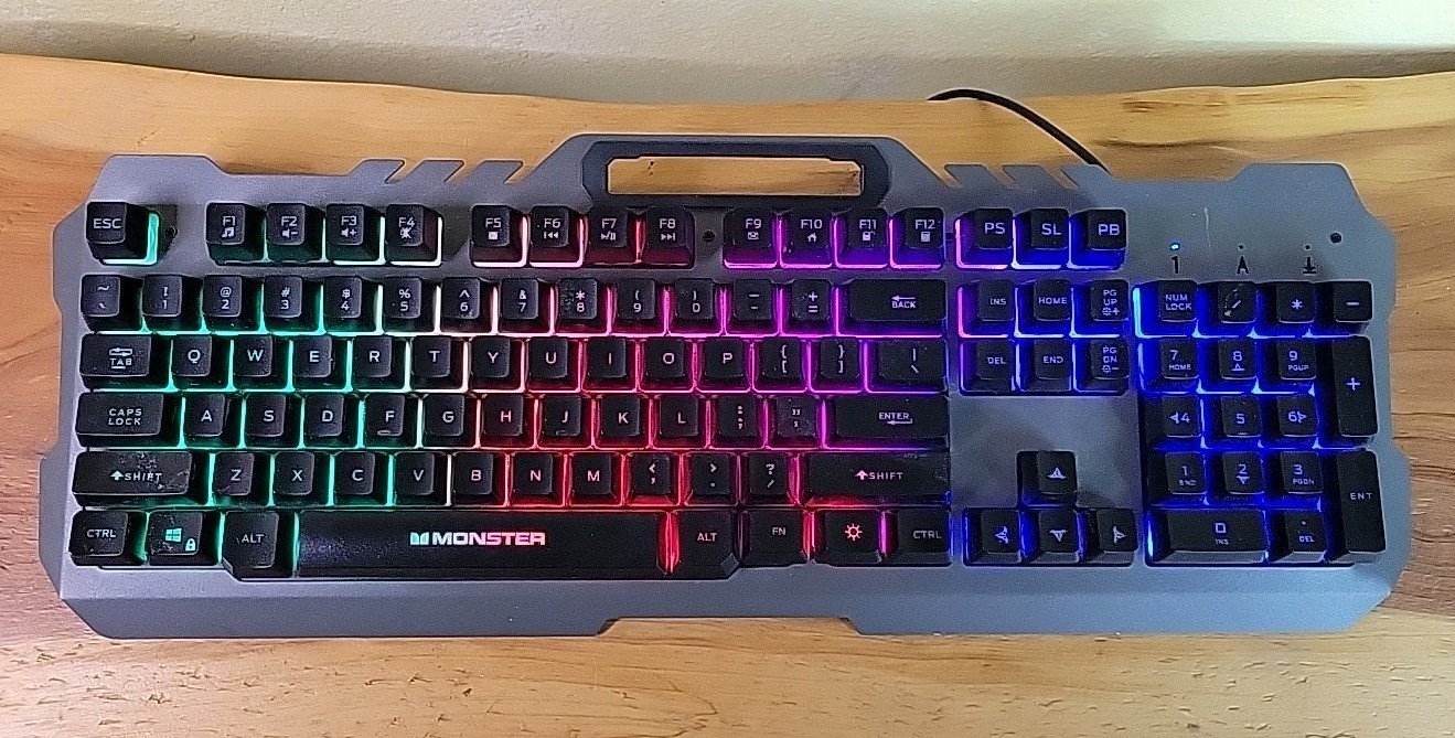 Monster Wired Gaming Keyboard SW-GK802 Colorful Lights MNGK100B-BL