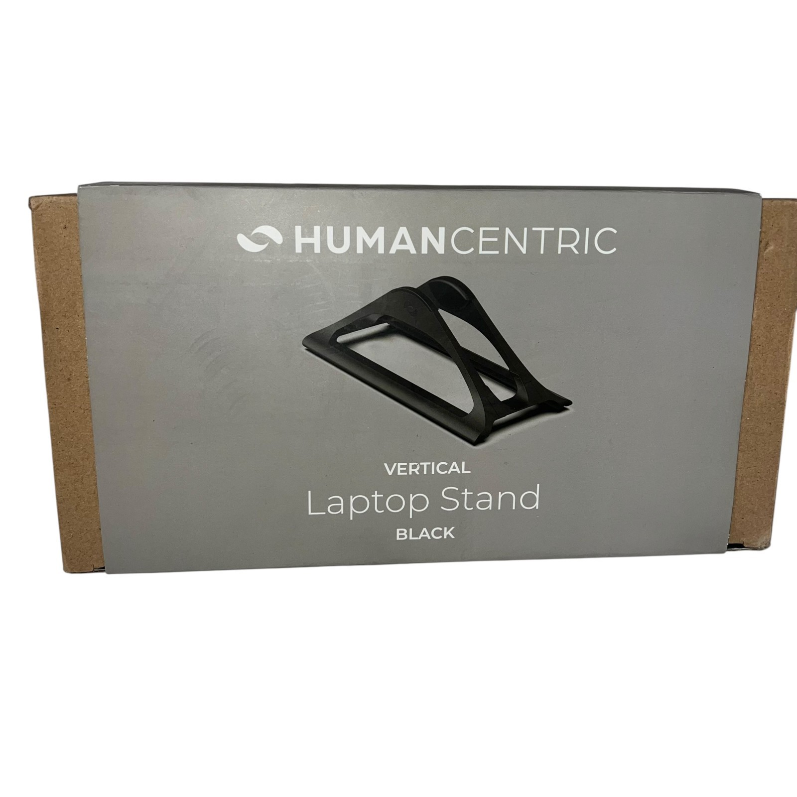 HumanCentric Vertical Laptop Stand for Desks Black Adjustable Holder