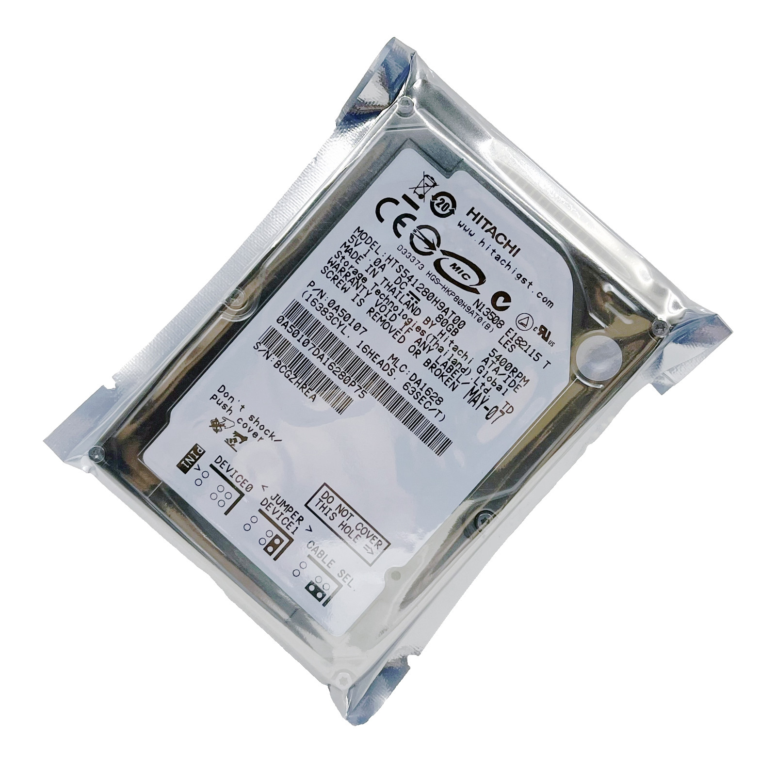 Hitachi 80GB 5400RPM HTS541280H9AT00 IDE 2.5" Laptop Hard Drive