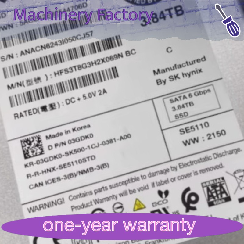 DELL 3GDK0 3.84TB 03GDK0 SATA 6Gb/s RI 2.5'' SSD 14/15/16th Gen Caddy