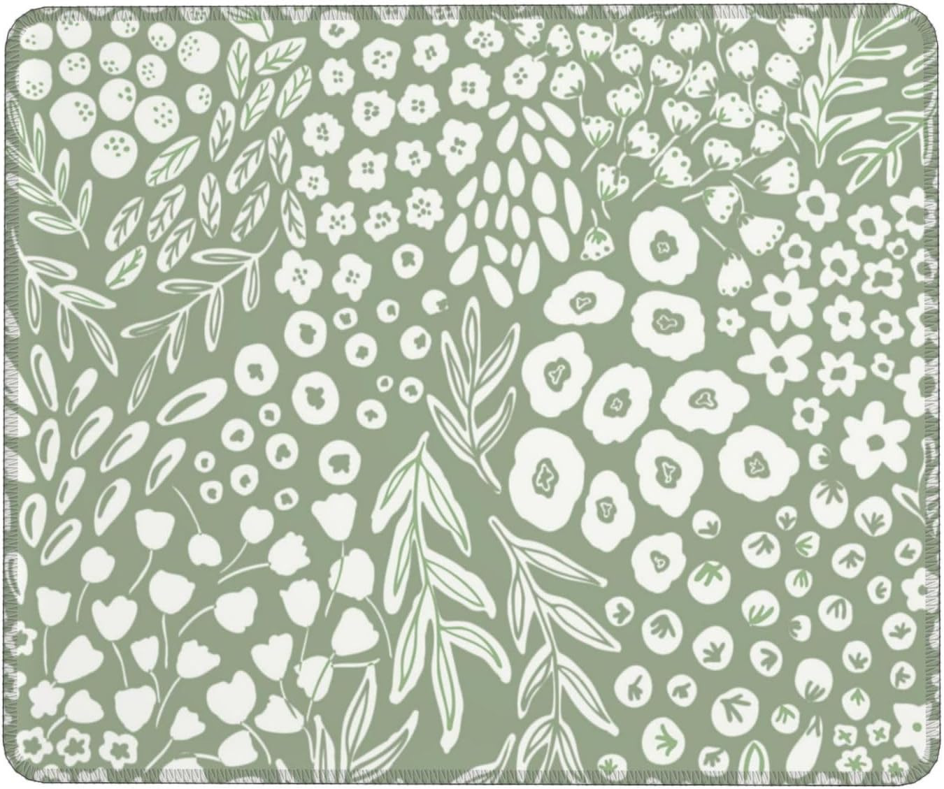 Floral Mouse Pad -  Green, Aesthetic, Small 8.3 * 10.3 Inches