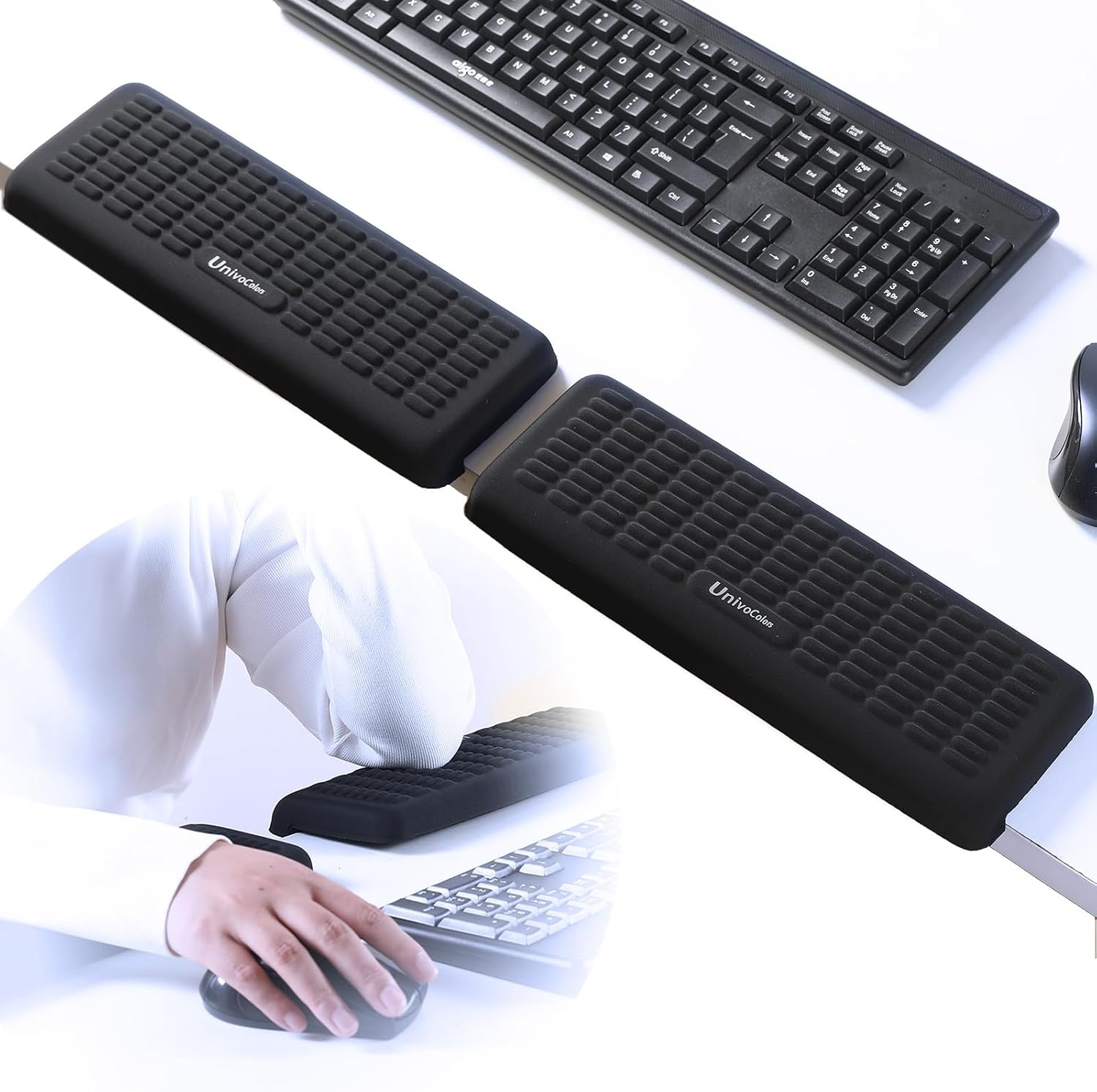 Univocolors Postureup L-Shaped Desk Wrist Rest Elbow, Non-Slip, Separate Design,