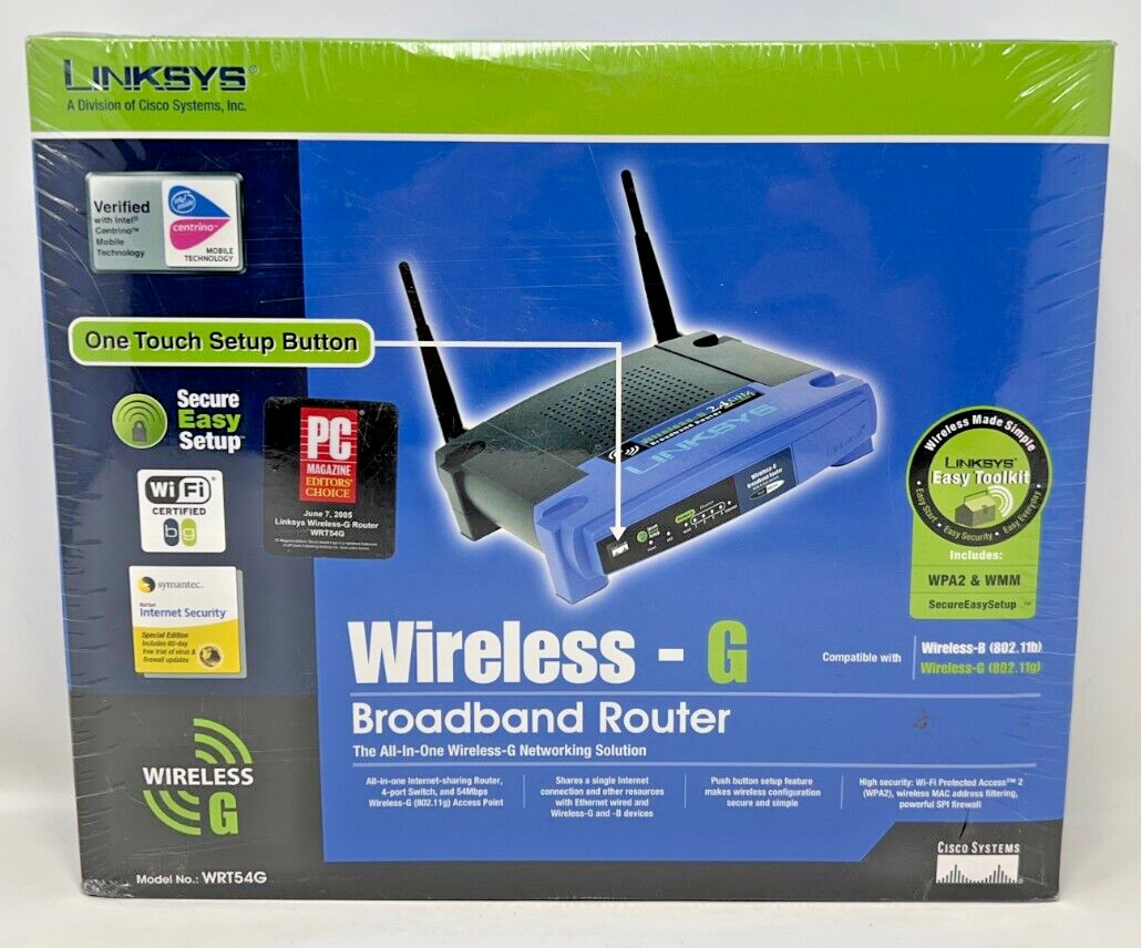 Linksys WRT54G Wireless G Wi-Fi Broadband 2.4 Ghz 4 Port Switch 802.11g Router