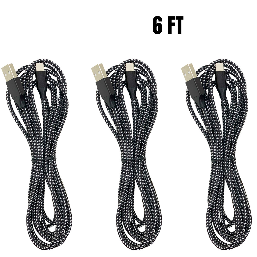 3/5Pack 6FT USB Fast Charger Charging Cable Braided For iPhone 12 11 XR XS Pro 8