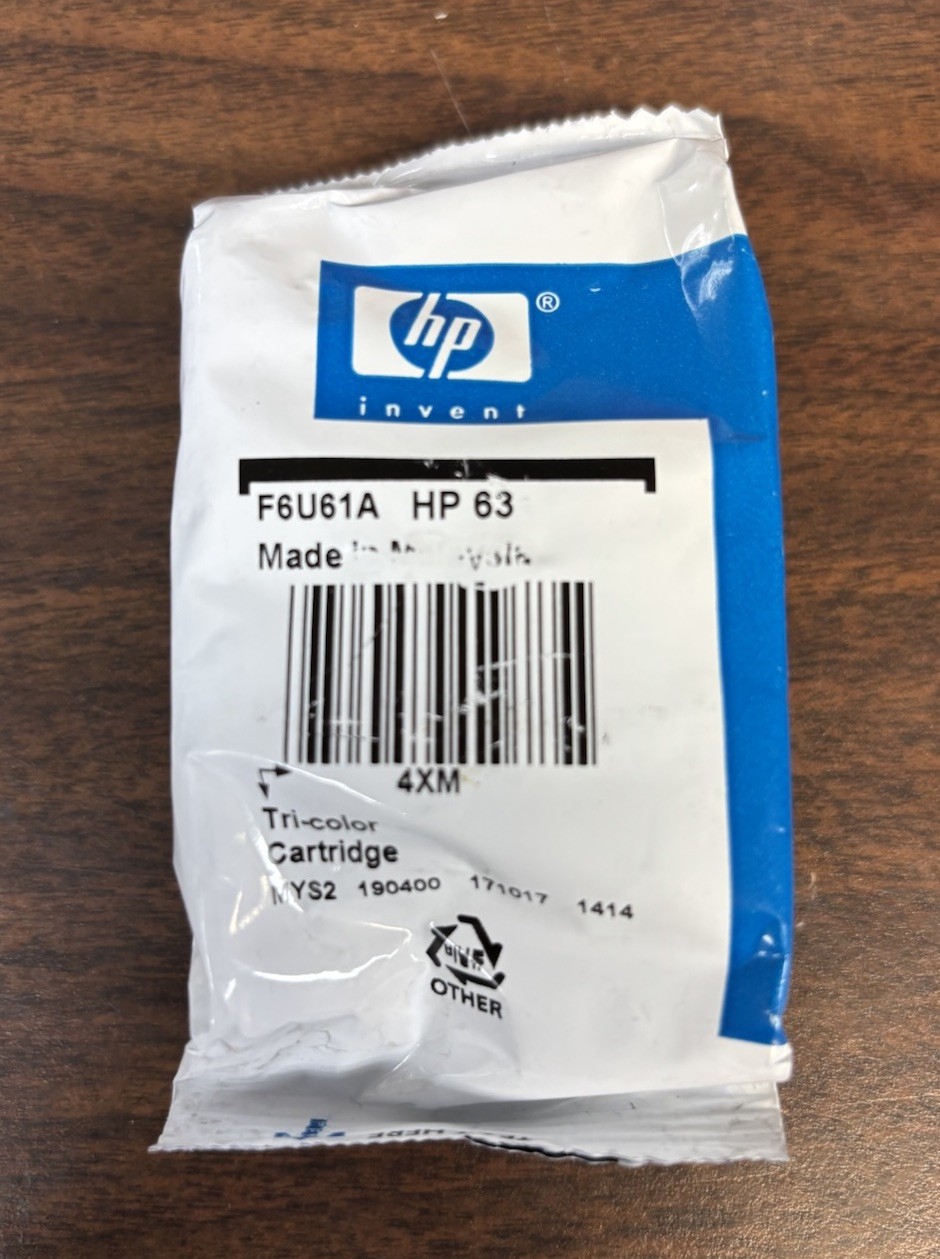 Genuine HP 63 Ink Tri-Color Cartidge Deskjet 3630 4520 OfficeJet 4650 NEW