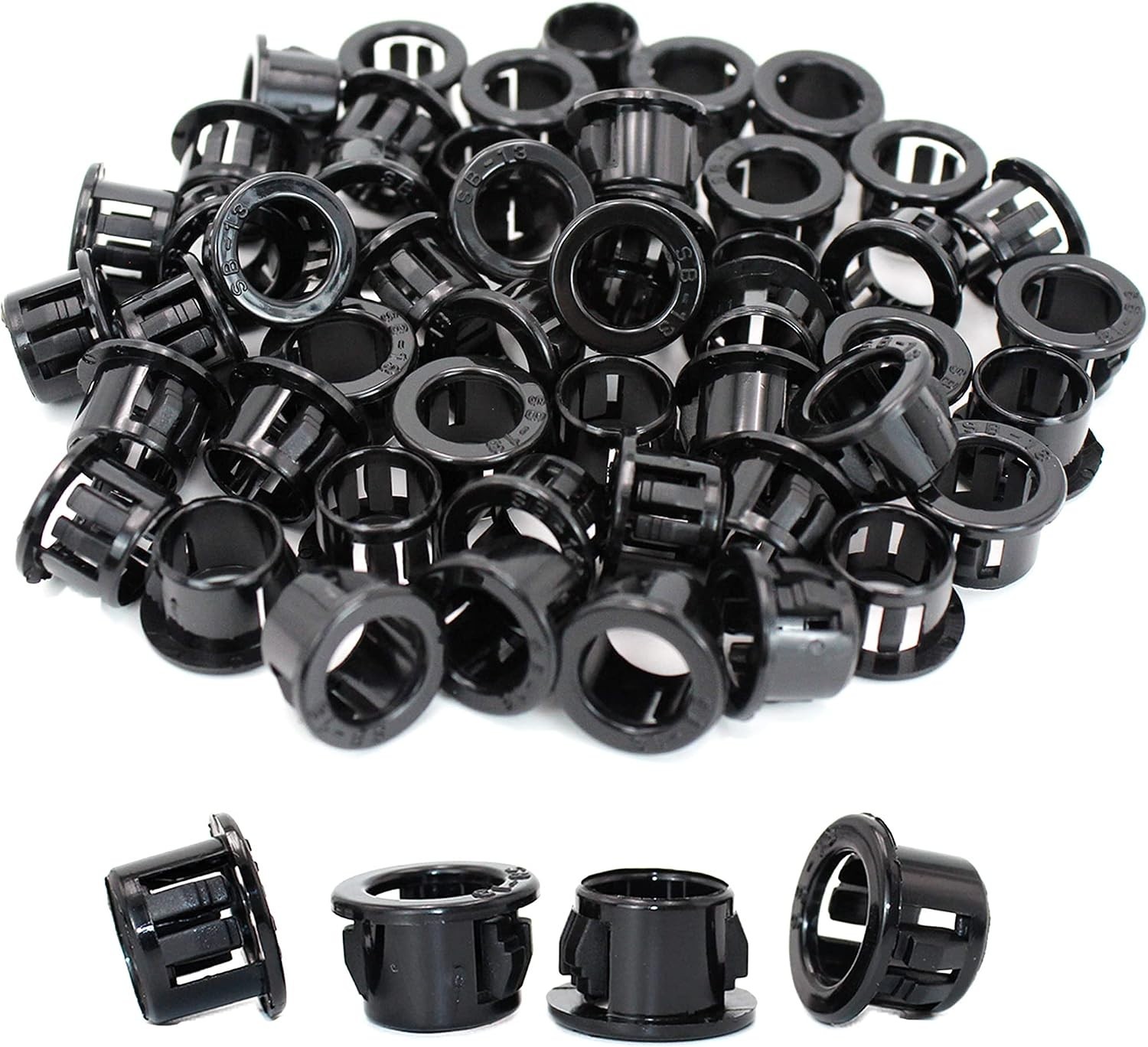 Versatile 50pcs 1/2" Nylon Grommets | Easy Snap-In Electrical Insulators