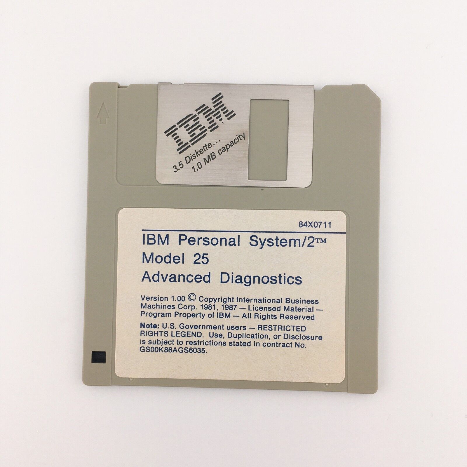 IBM Personal System/2 Model 25 Advanced Diagnostics Diskette