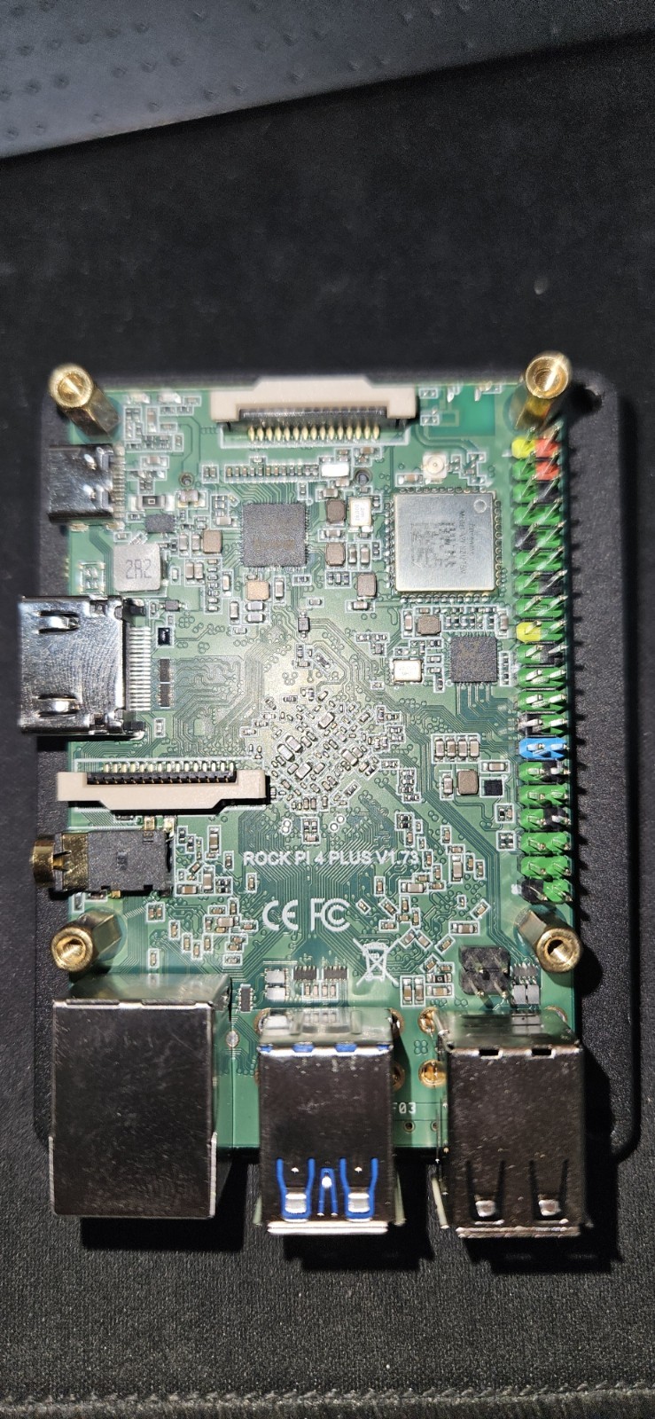 RADXA Rock Pi 4B+ With Heat Sink And Power Supply. Flashed With Armbian OS