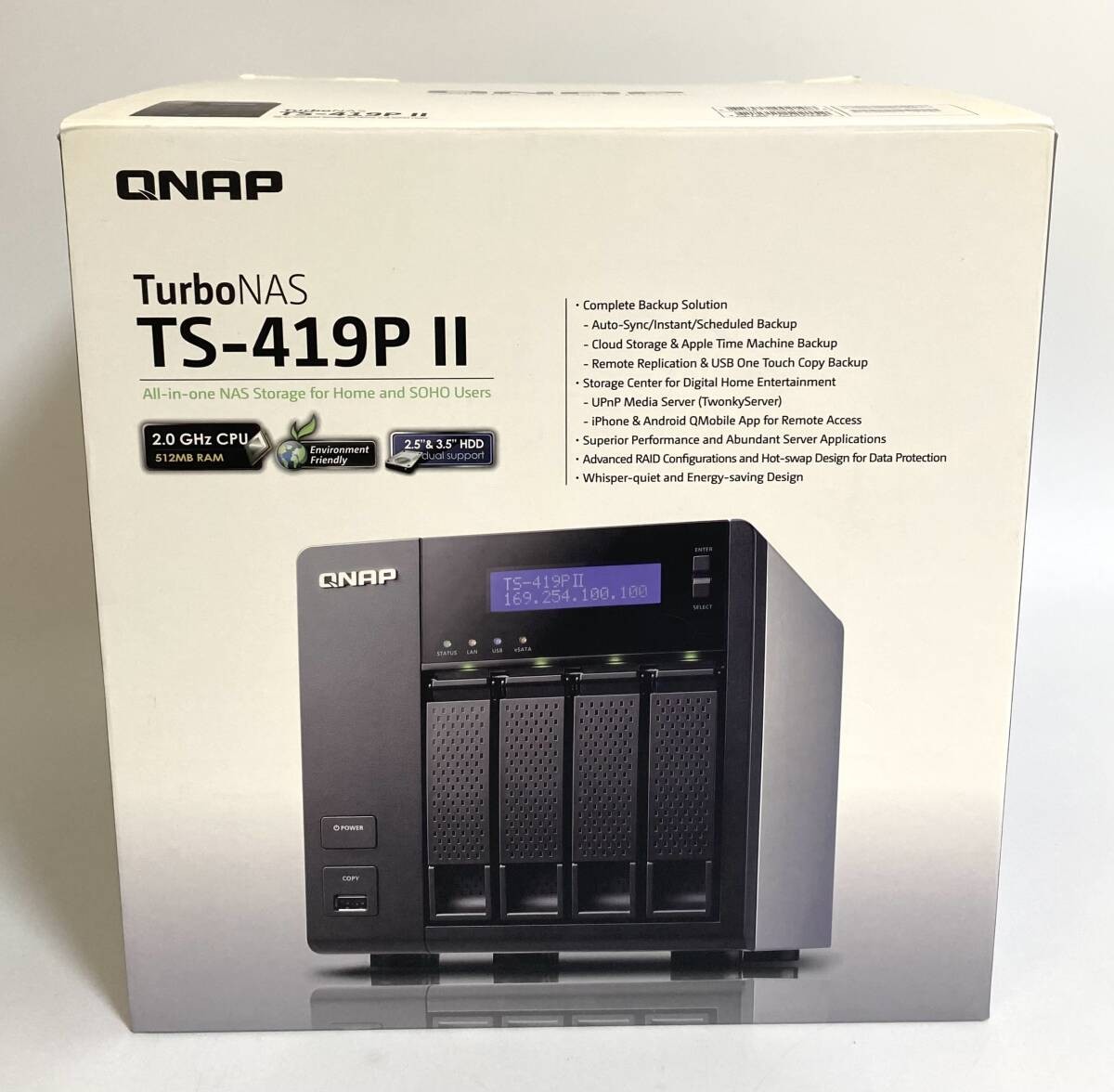 QNAP TS-419P II All-in-One 4-Bay NAS Server Tested Good condition