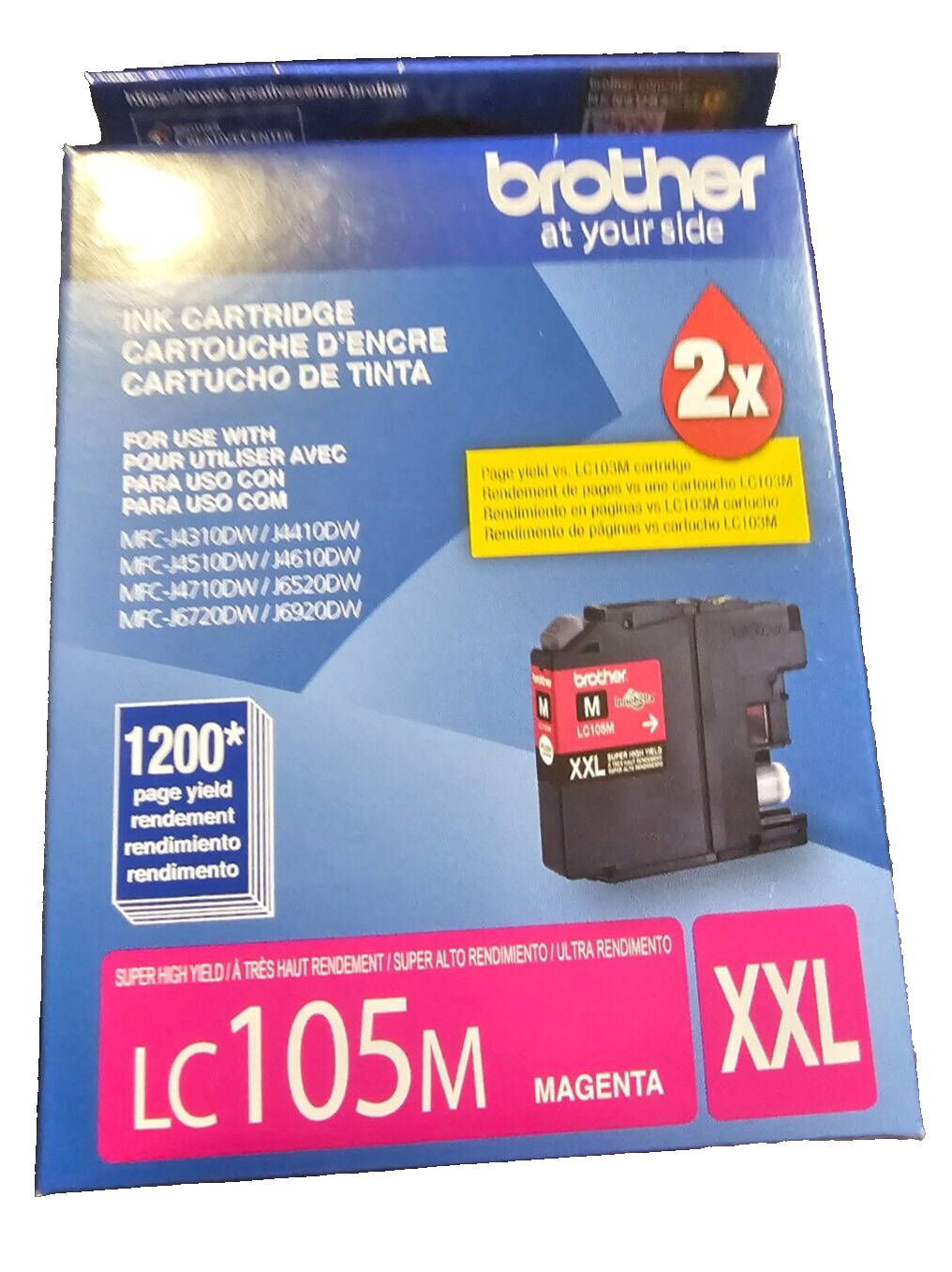 Brother LC105M XXL Ink Cartridge Magenta New Genuine Exp 08/2023