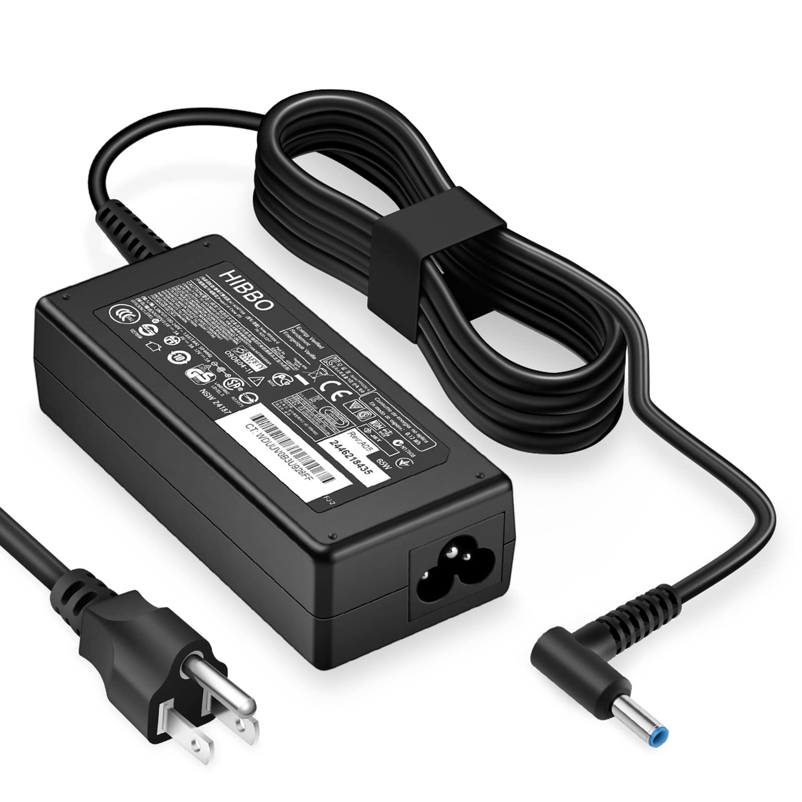 Charger Compatible with HP Laptop Computer 65W 45W Smart 4.5 x 3.0mm, Black