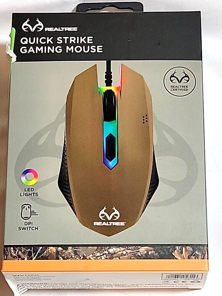 Vivitar-RealTree Quick Strike Gaming Mouse with DPI Switch LED RBG lights-Corded