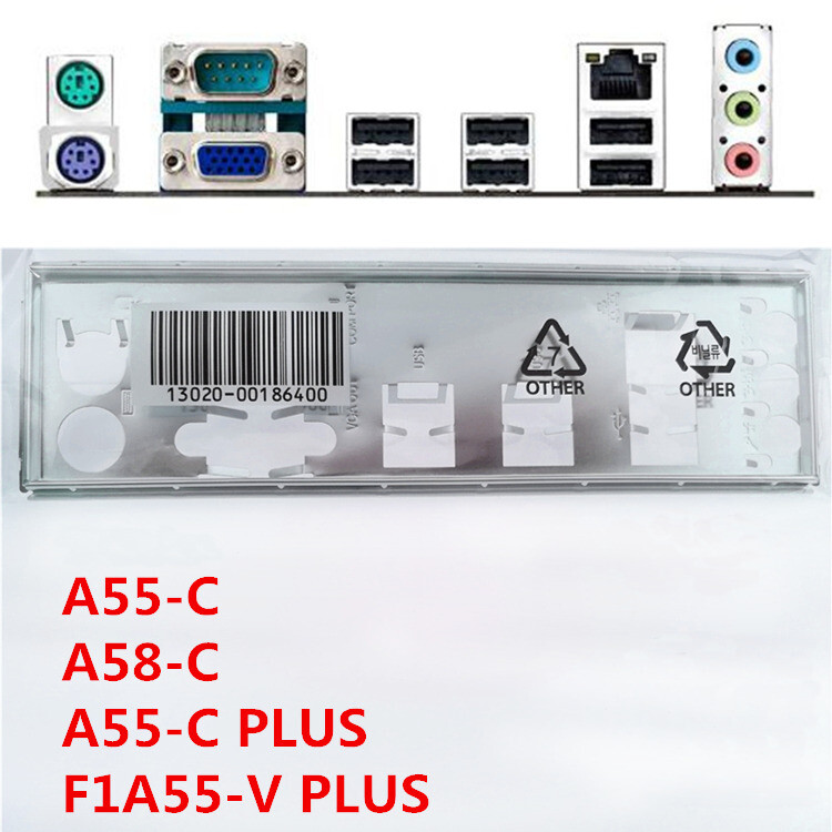 For Asus A58-C & A55-C PLUS & A55-C Shield IO I/O Rear Backplate Motherboard