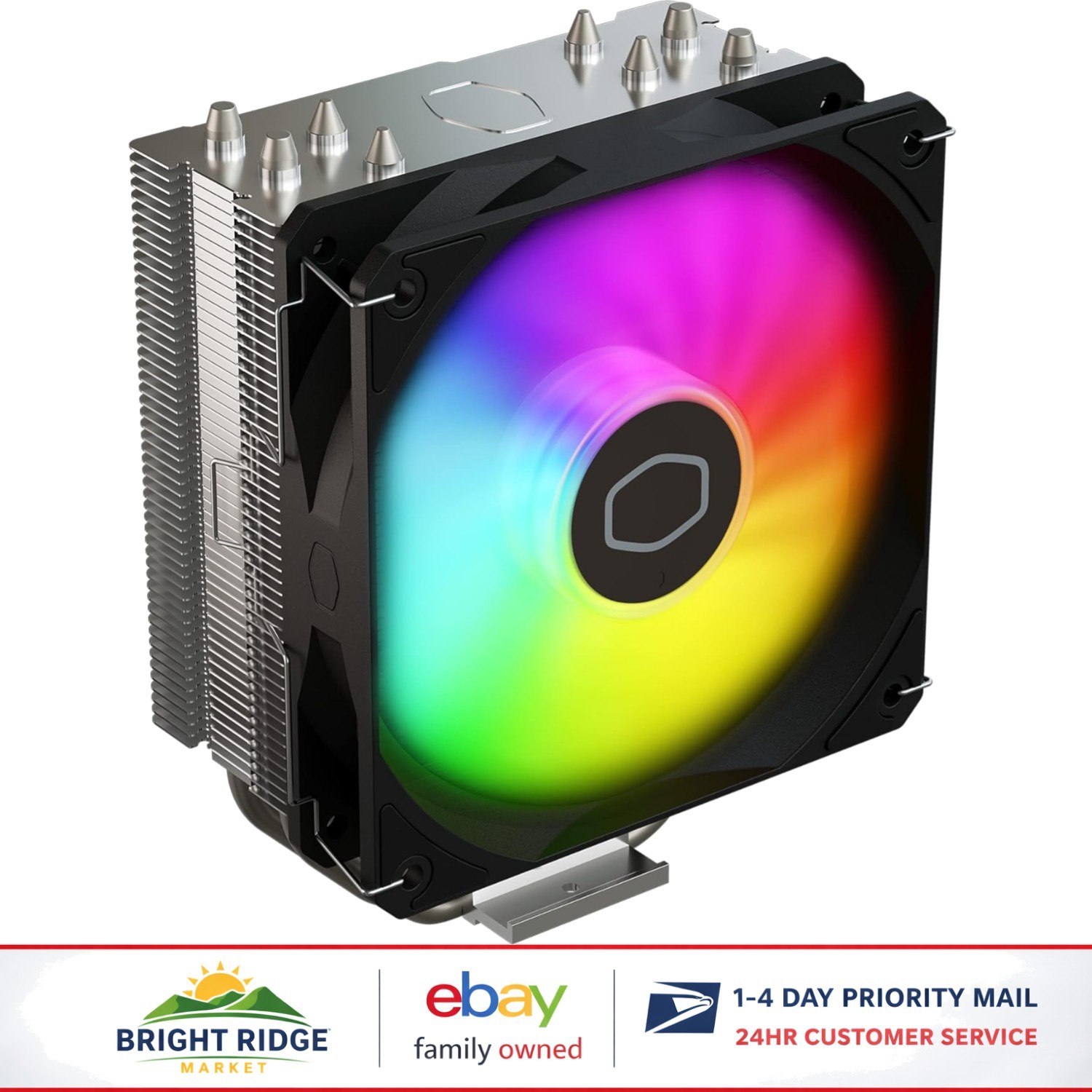 Versatile CPU Cooler with Aluminum and Copper Construction for Enhanced Cooling