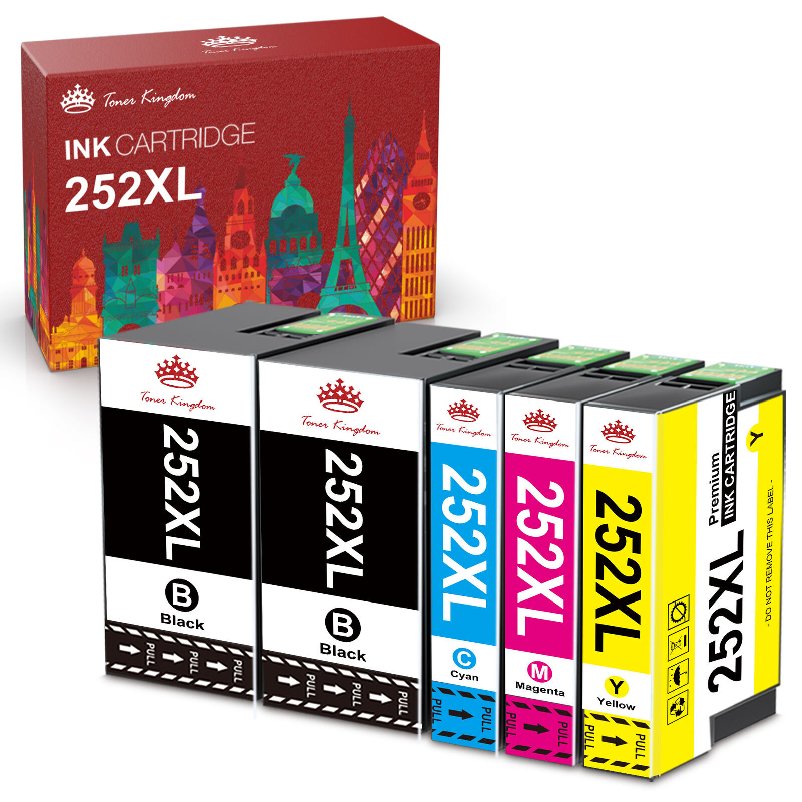 5x 252XL Ink Printer For Epson WorkForce WF-3620 WF-3640 WF-7110 WF-7610 WF-7620