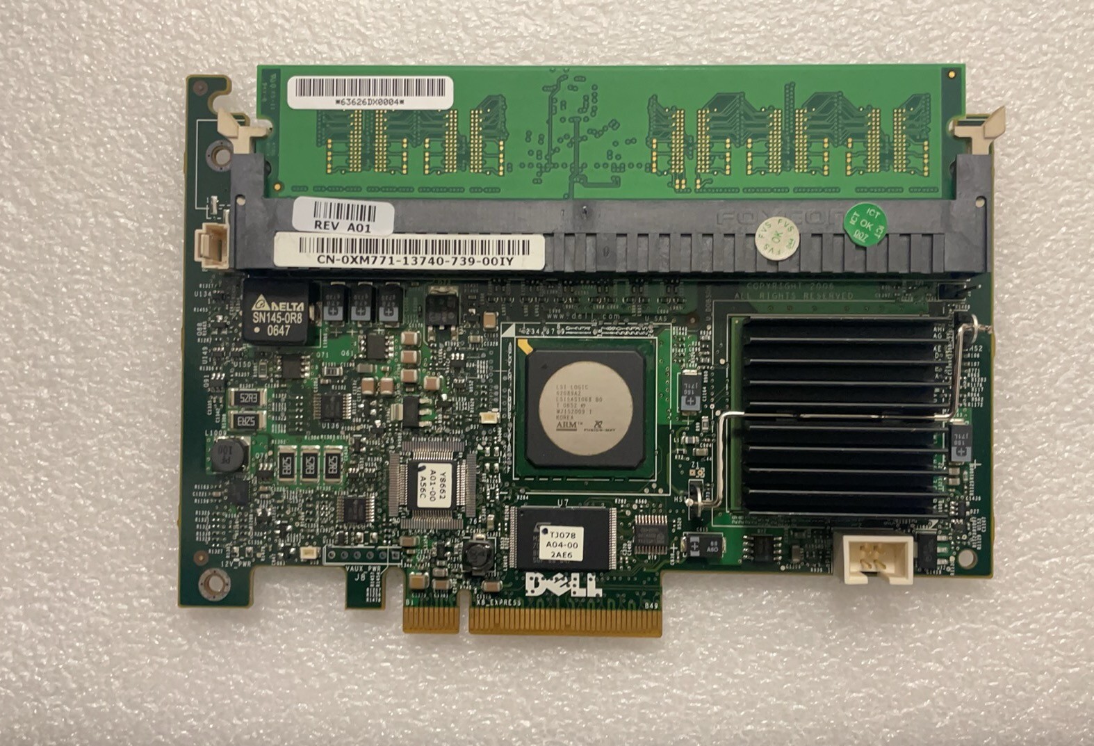Dell Server 0WX072 Perc 5/i SAS RAID Controller Card 256MB CN-0WX072-13740 PCI-E